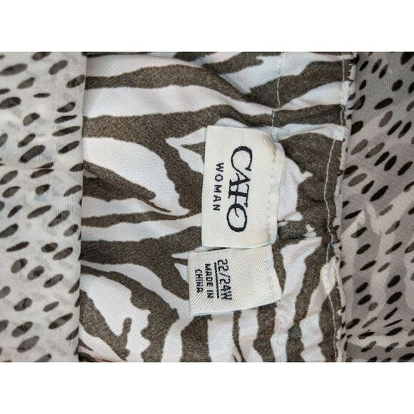Cato Size 22/24W Animal Print Skirt Black White Lined Long Modest - Picture 4 of 6